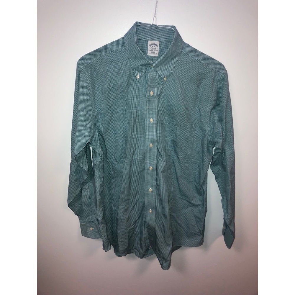 Brooks Brothers Green Checkered Button Down